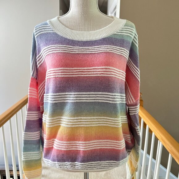 SHEIN Curve Plus EZ Wear Striped Pattern Ombre Drop Shoulder Sweater Size 2x - Picture 5 of 7